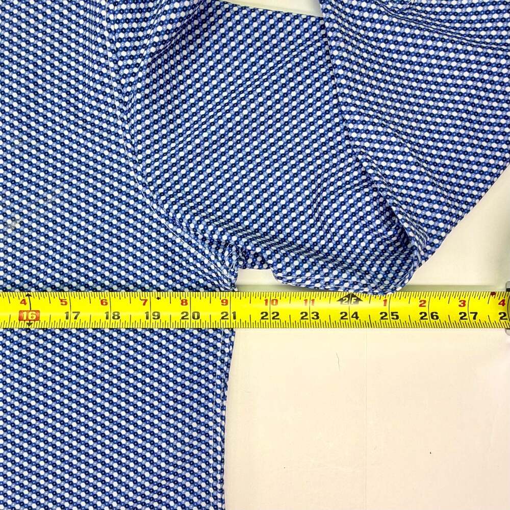Denim & Flower Ricky Singh Blue Geo Print Tech Comfort Long Sleeve Shirt M - Picture 5 of 11